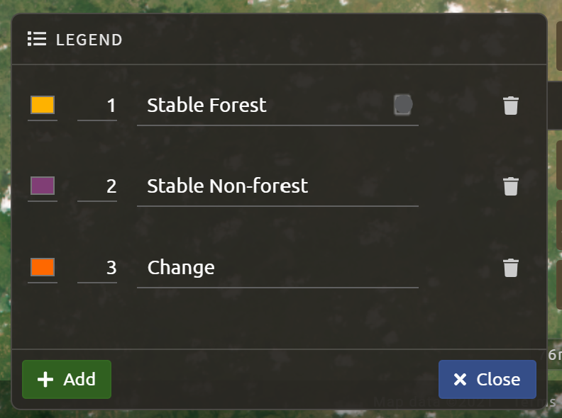 Classification legend