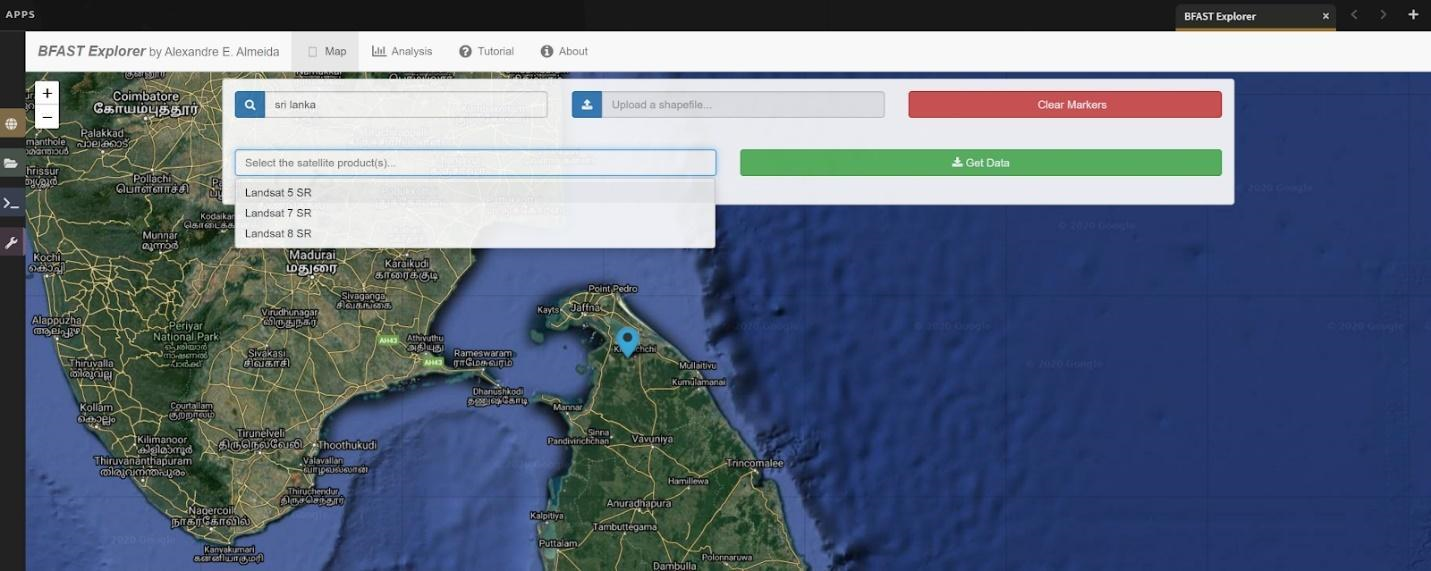The BFAST Explorer interface