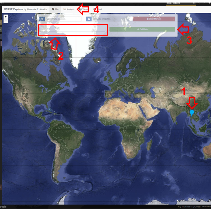 The BFAST Explorer interface