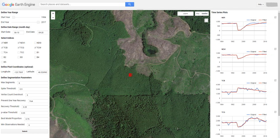 The LandTrendr interface