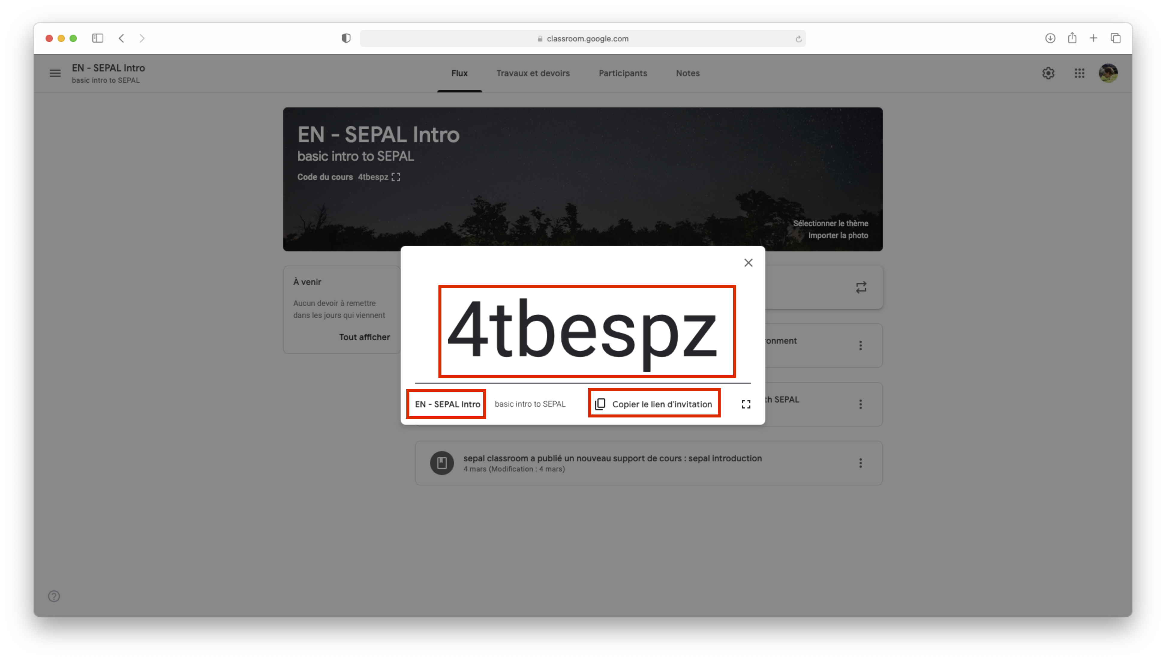 Google Classroom sharing links