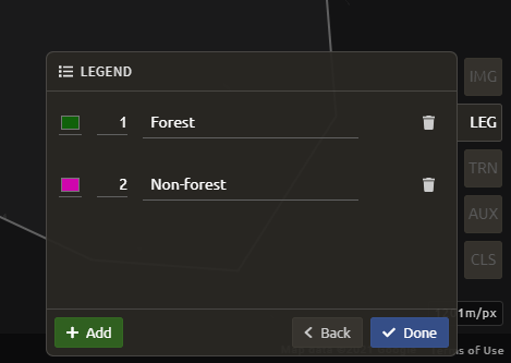 Classification legend