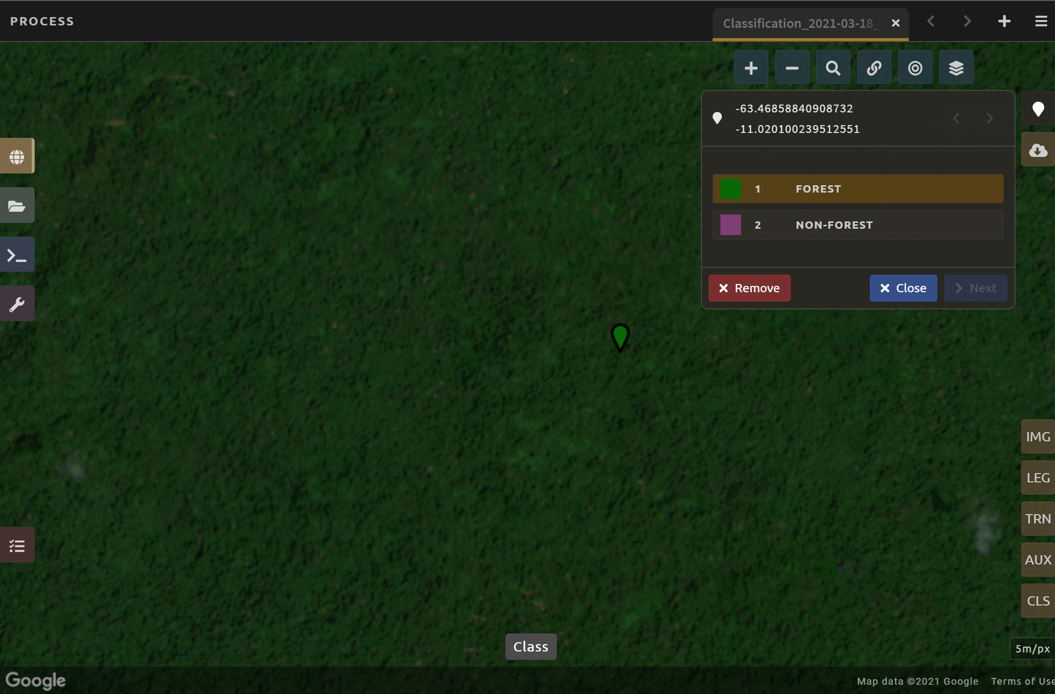 Collecting forest data in the SEPAL interface