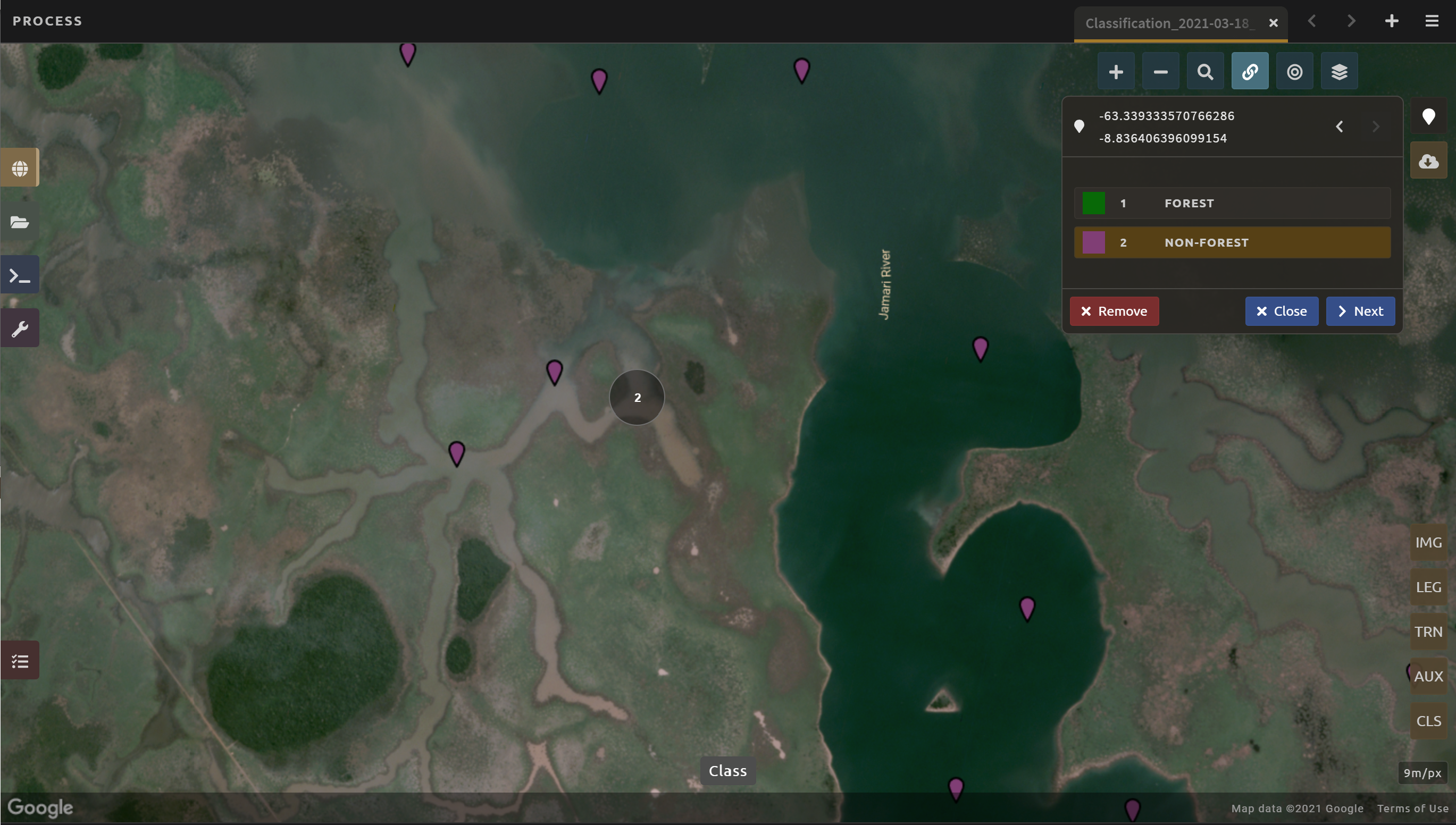 Collecting data points in water