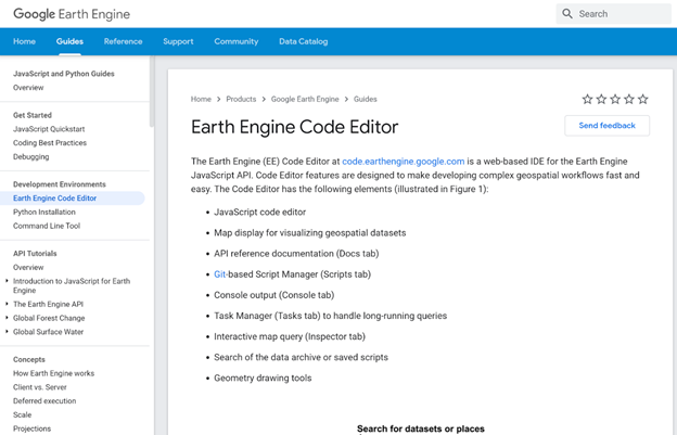 GEE code editor