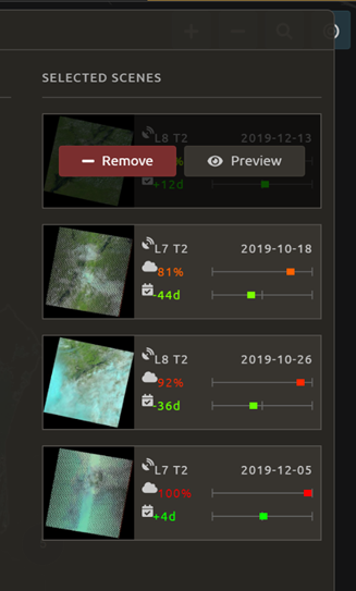 Removing or previewing selected scenes