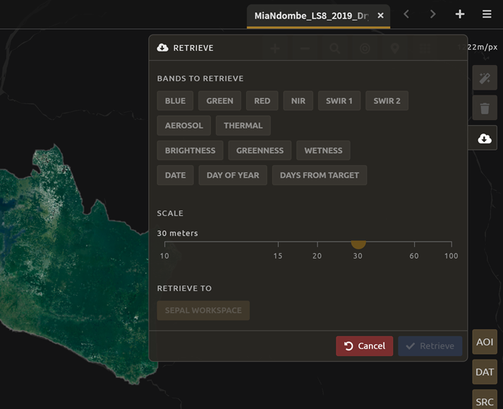 The **Retrieve** menu