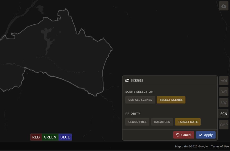 Selecting scenes for your mosaic